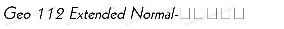 Geo 112 Extended Normal字体转换